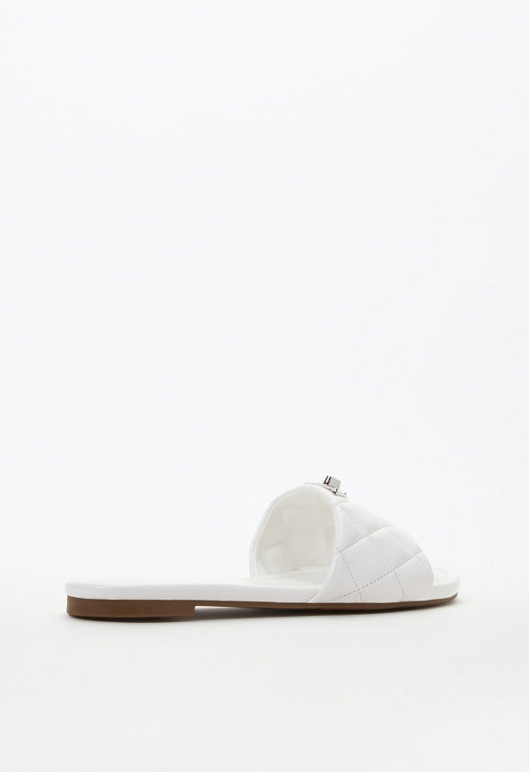 Sophie Flat Slide Sandal Bright White