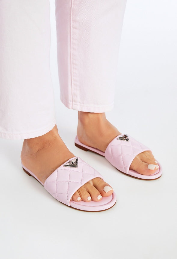 Sophie Flat Slide Sandal Chalk Pink