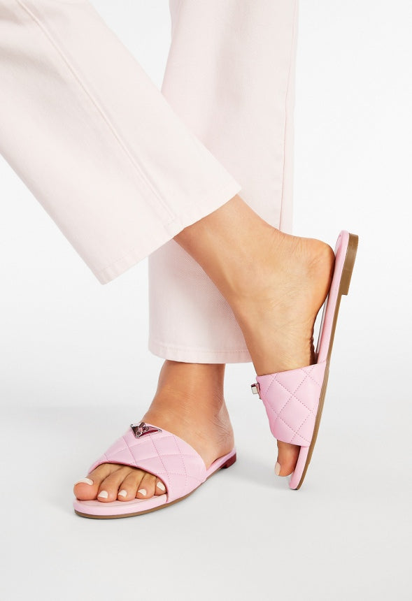 Sophie Flat Slide Sandal Chalk Pink
