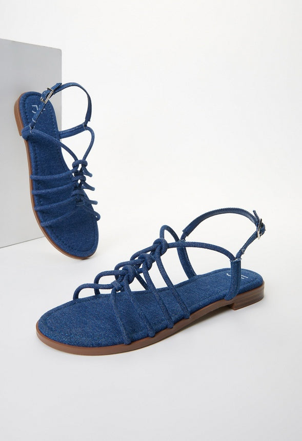 Emma Flat Sandal Dark Denim