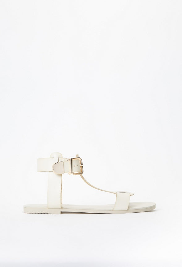 Troian Flat Sandal Birch White