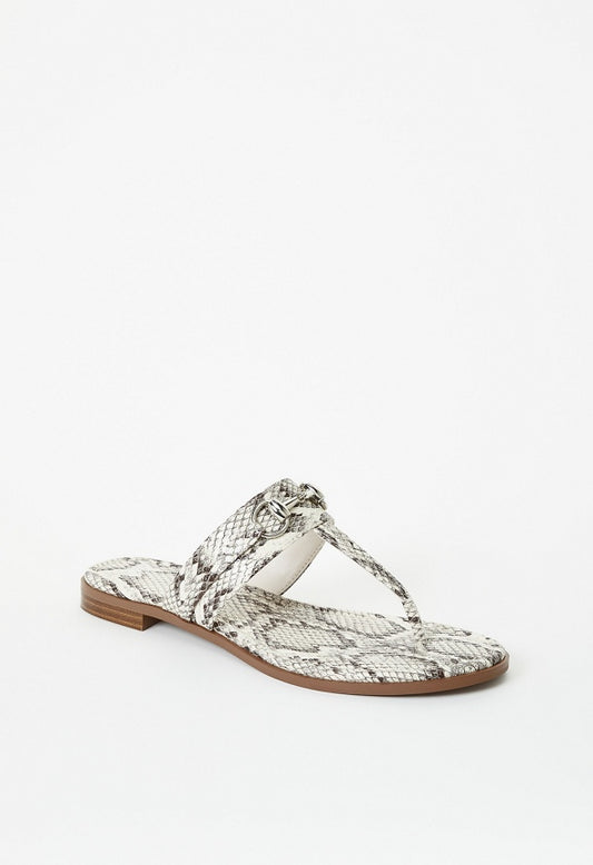Nadia Flat Thong Sandal Natural/ White