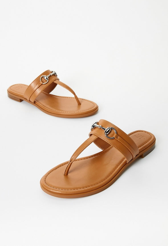 Nadia Flat Thong Sandal Light Camel