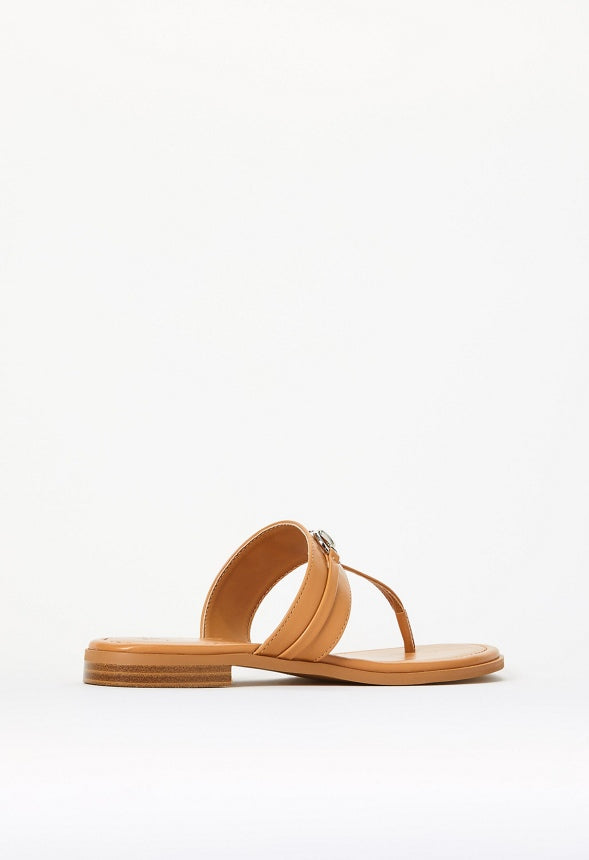 Nadia Flat Thong Sandal Light Camel