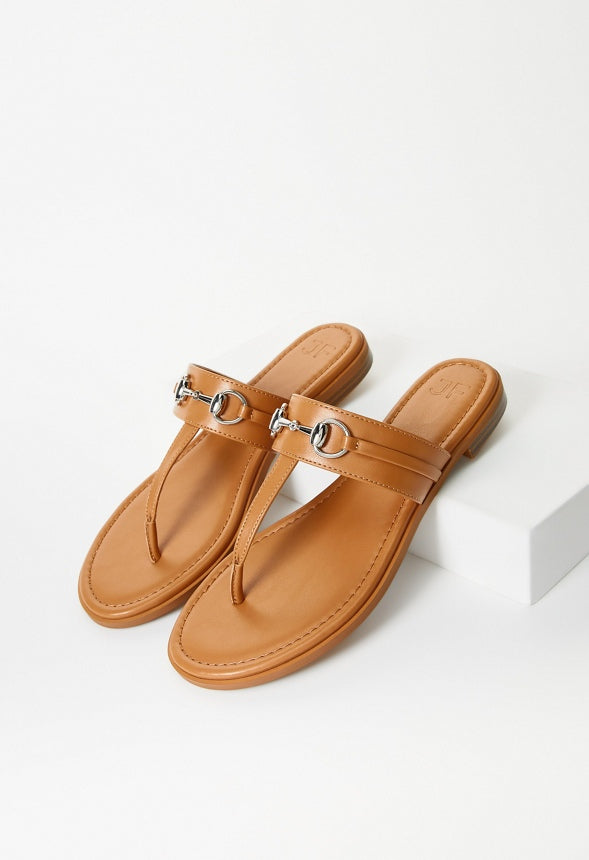 Nadia Flat Thong Sandal Light Camel