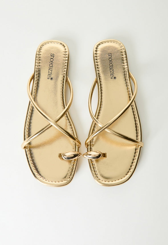 Jorja Flat Thong Sandal Gold