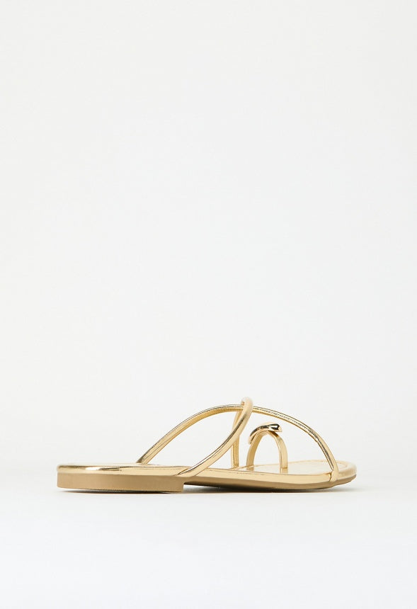 Jorja Flat Thong Sandal Gold