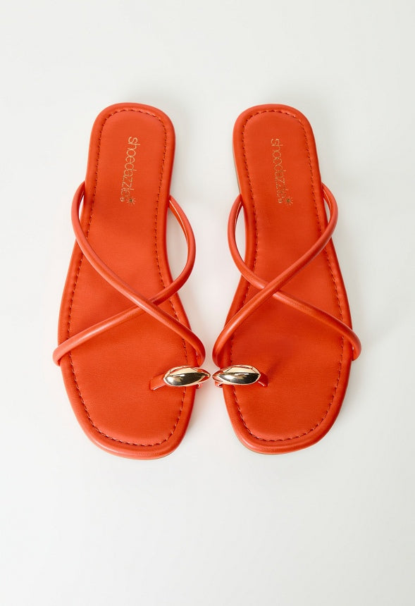 Jorja Flat Thong Sandal Mandarin Orange