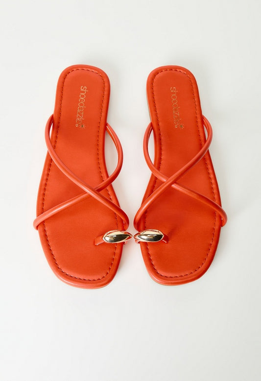 Jorja Flat Thong Sandal Mandarin Orange