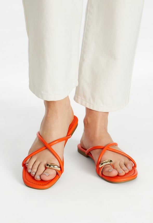 Jorja Flat Thong Sandal Mandarin Orange