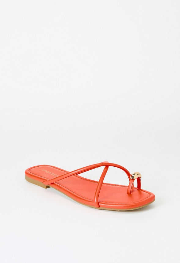 Jorja Flat Thong Sandal Mandarin Orange