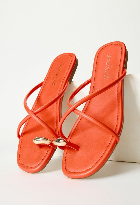 Jorja Flat Thong Sandal Mandarin Orange