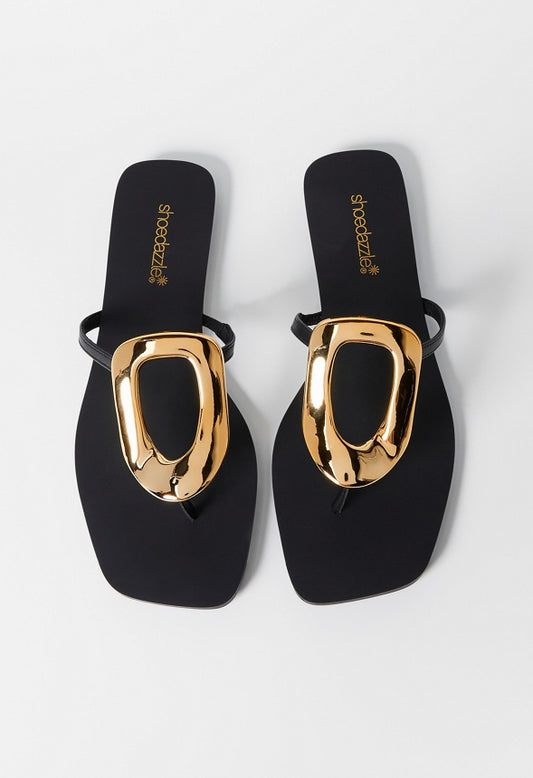 Kali Flat Thong Sandal Black