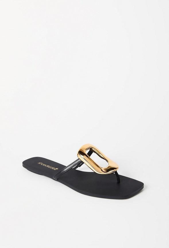 Kali Flat Thong Sandal Black