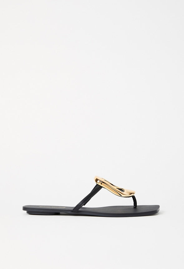 Kali Flat Thong Sandal Black