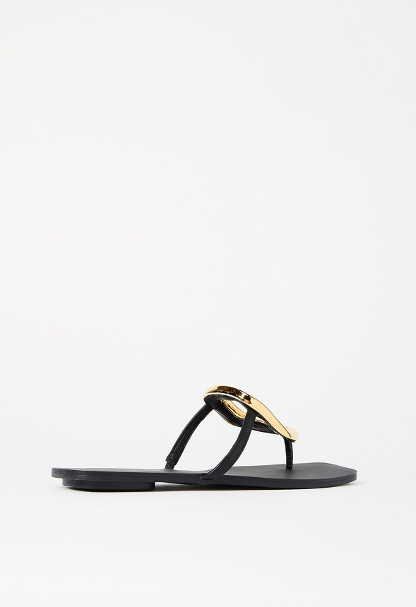 Kali Flat Thong Sandal Black