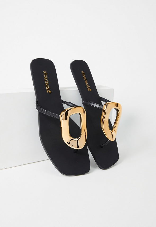 Kali Flat Thong Sandal Black