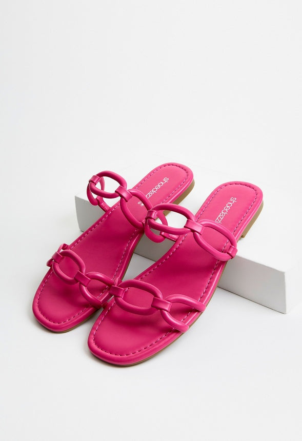 Sasha Flat Slide Sandal Raspberry Sorbet