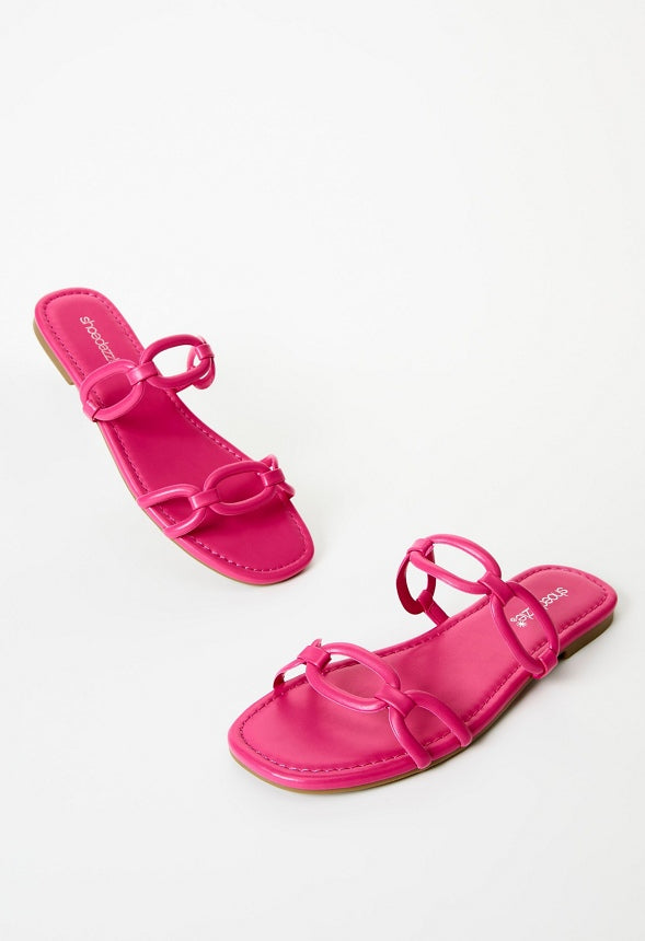 Sasha Flat Slide Sandal Raspberry Sorbet