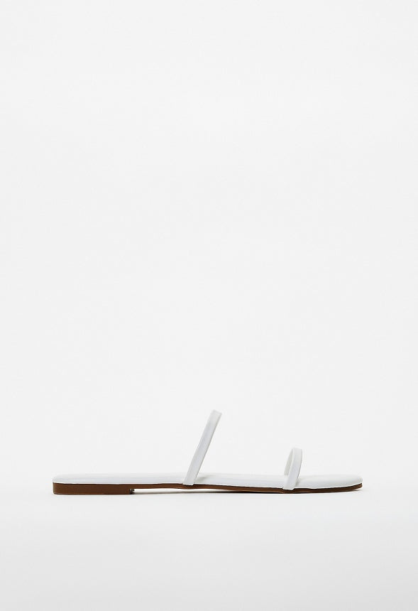 Toni Flat Slide Sandal Bright White