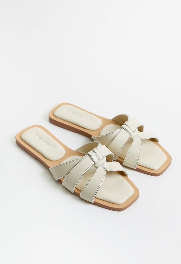 Brandi Flat Sandal Birch White