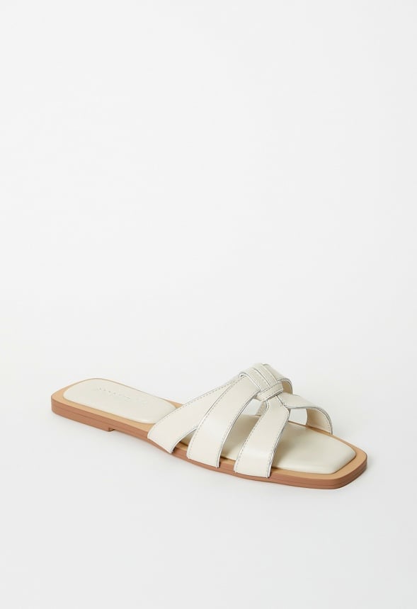 Brandi Flat Sandal Birch White
