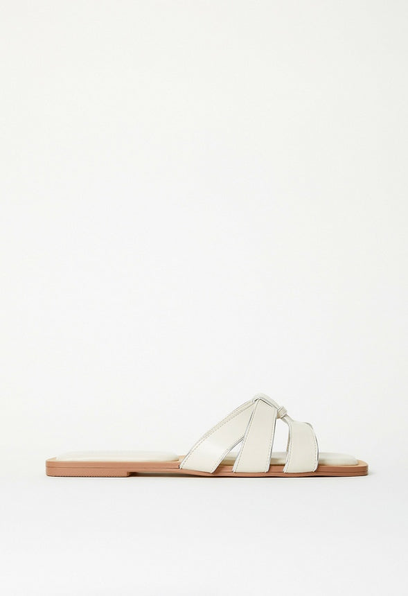 Brandi Flat Sandal Birch White