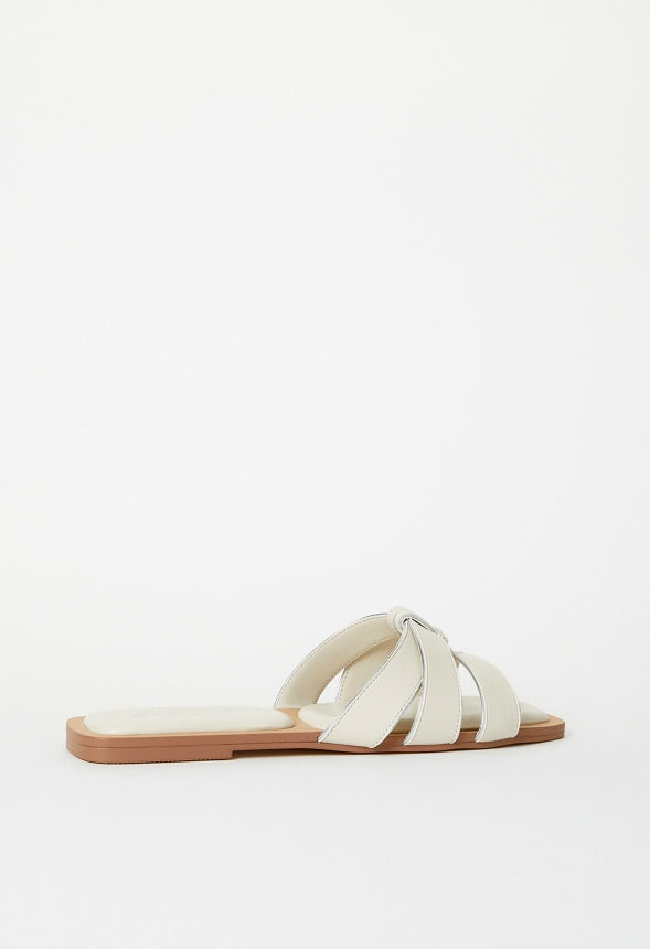 Brandi Flat Sandal Birch White