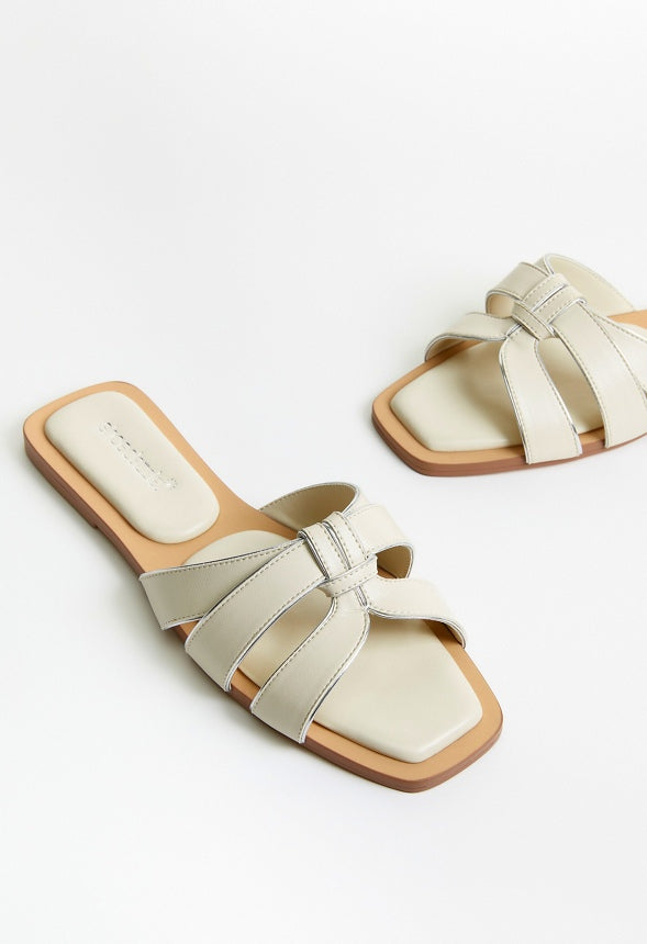 Brandi Flat Sandal Birch White