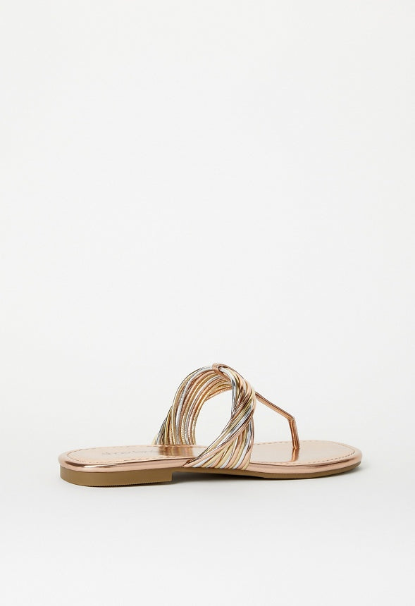 Lori Flat Thong Sandal Metallic Multi