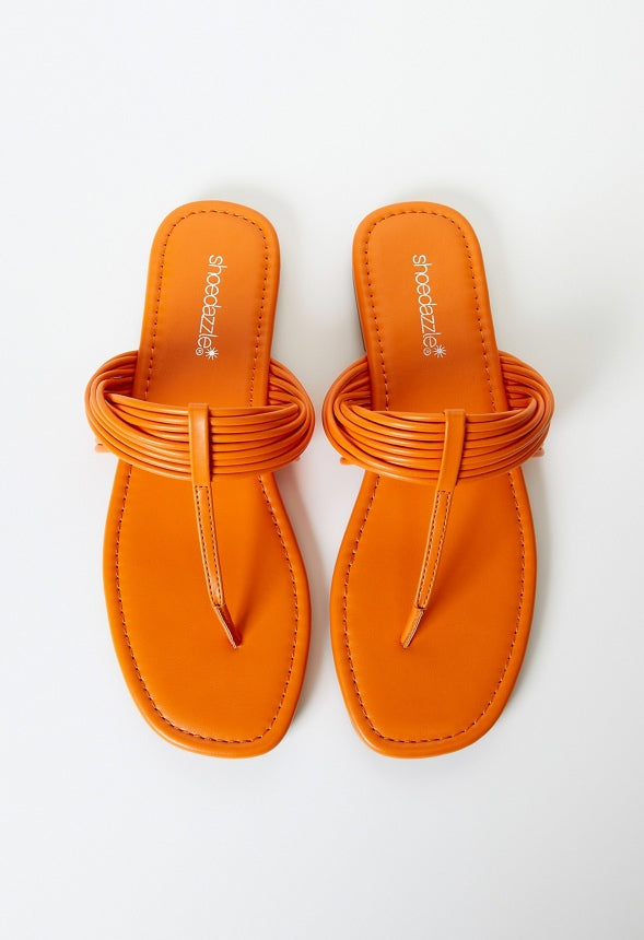 Lori Flat Thong Sandal Persimmon Orange