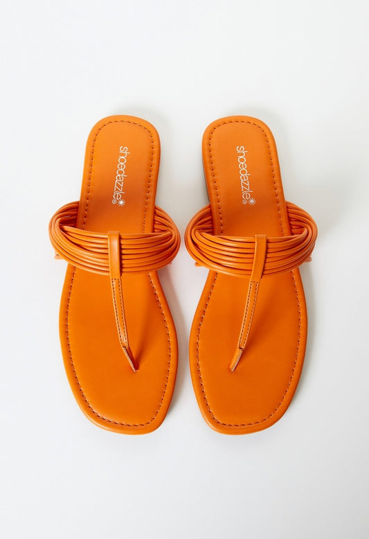 Lori Flat Thong Sandal Persimmon Orange
