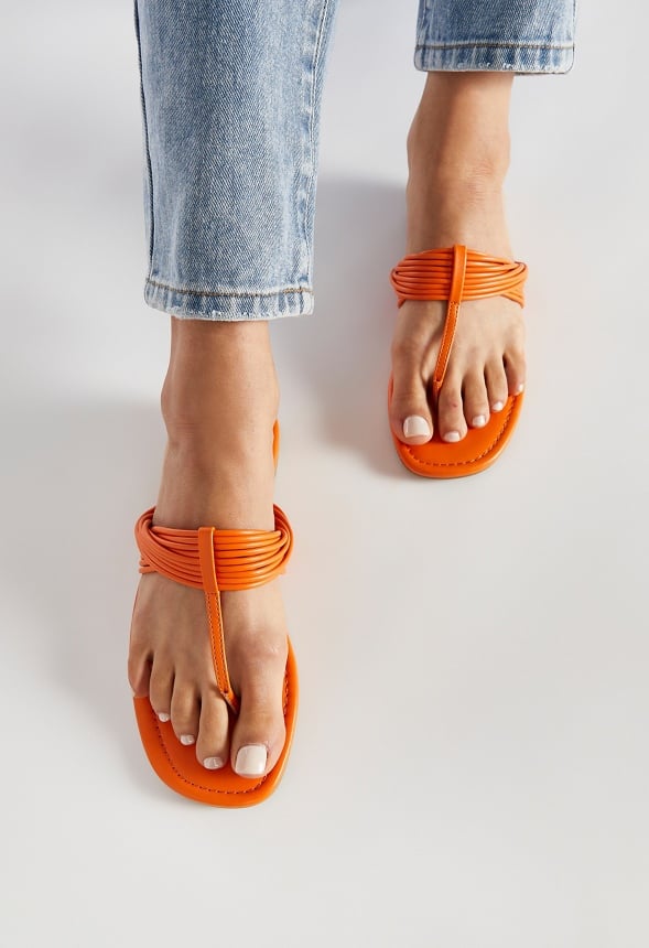 Lori Flat Thong Sandal Persimmon Orange