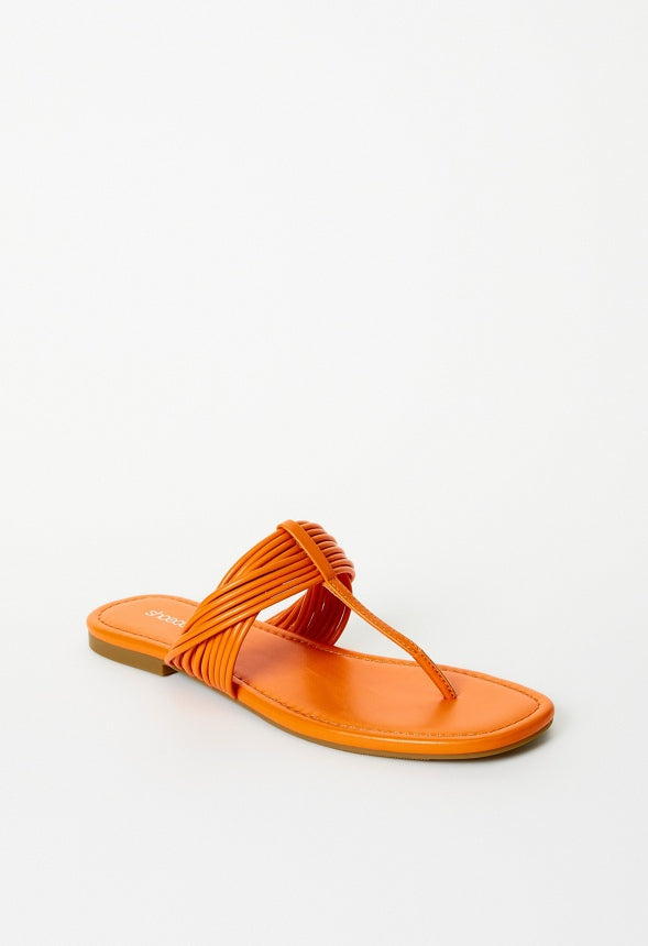 Lori Flat Thong Sandal Persimmon Orange