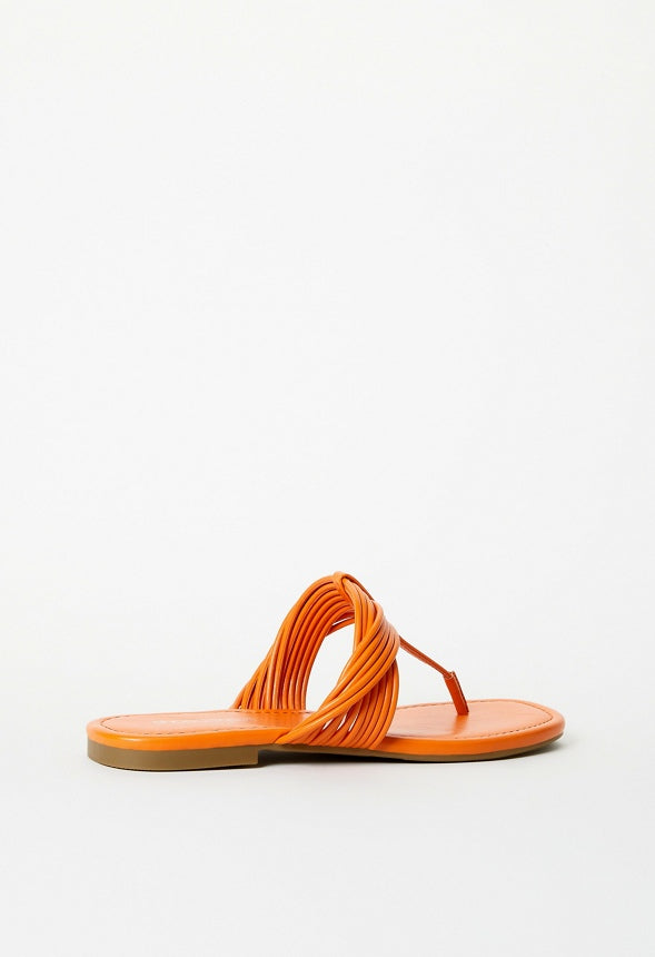 Lori Flat Thong Sandal Persimmon Orange