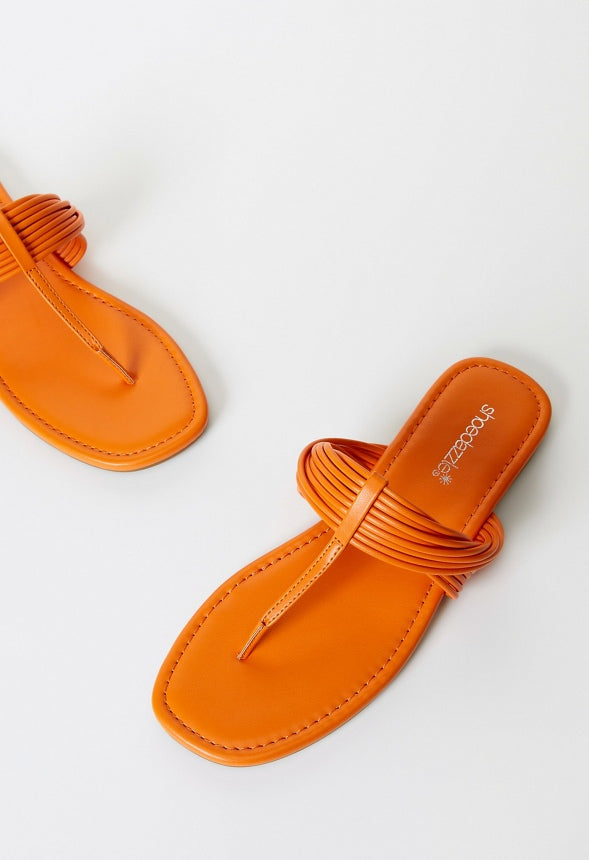 Lori Flat Thong Sandal Persimmon Orange