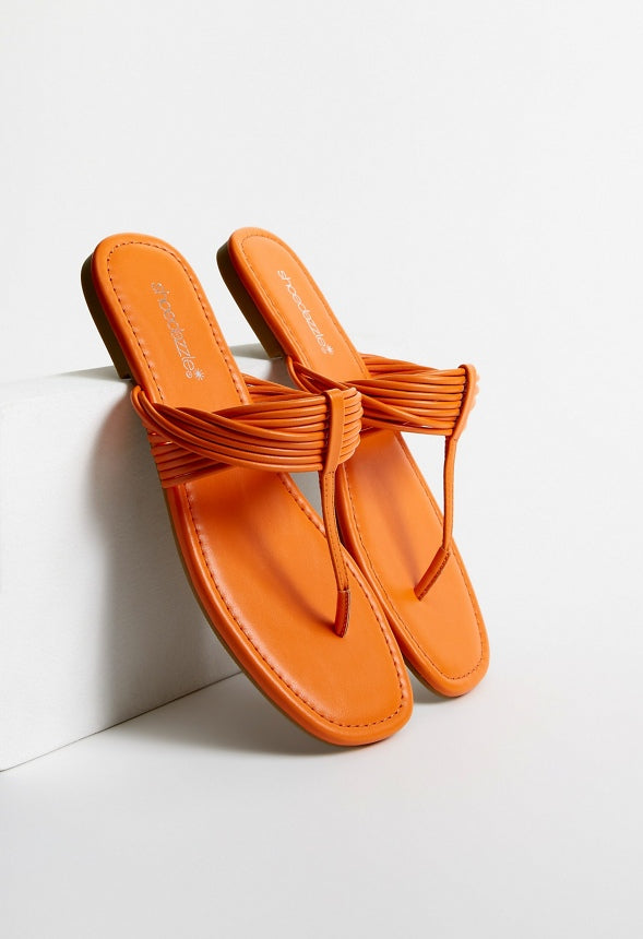 Lori Flat Thong Sandal Persimmon Orange