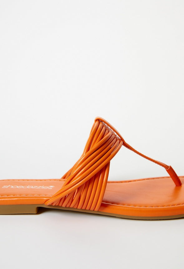 Lori Flat Thong Sandal Persimmon Orange