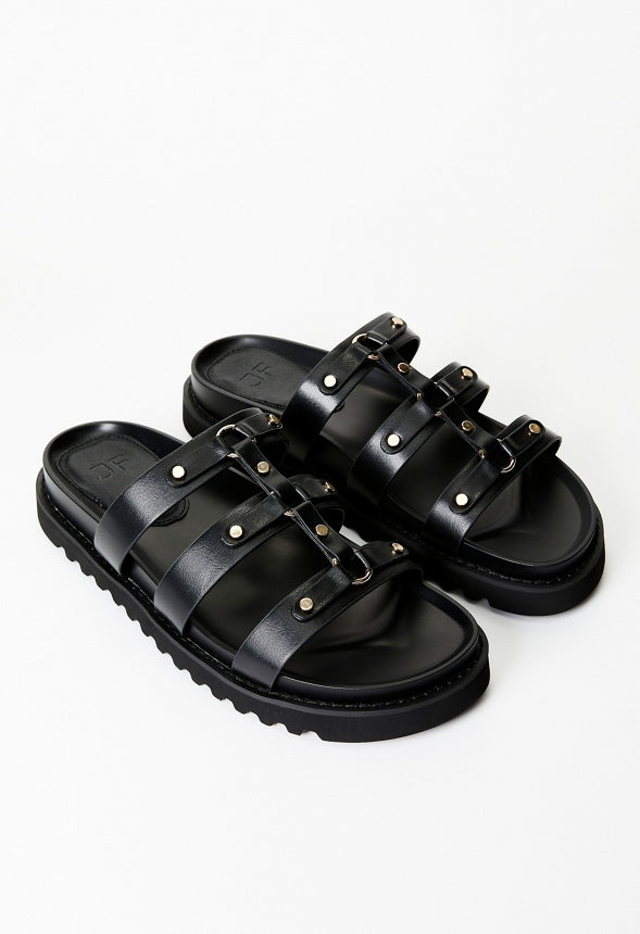 Mona Platform Slide Sandal Black