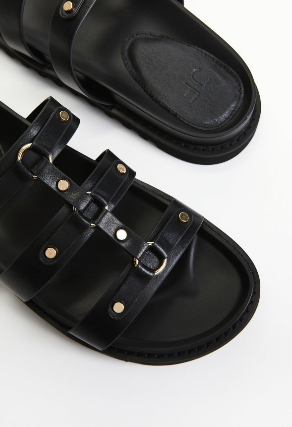 Mona Platform Slide Sandal Black