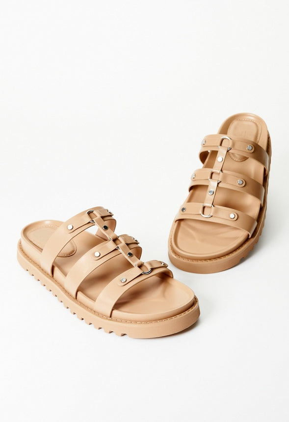 Mona Platform Slide Sandal New Nude