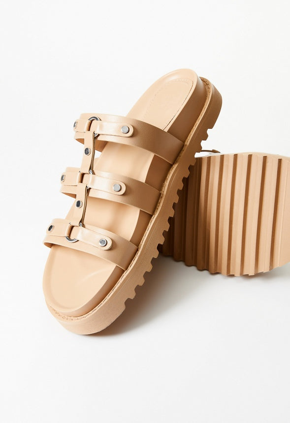 Mona Platform Slide Sandal New Nude