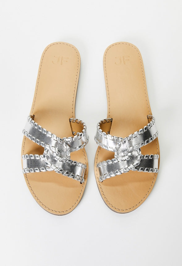 Anitta Flat Slide Sandal Silver