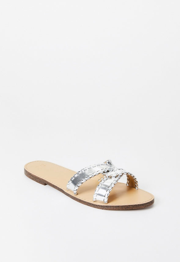 Anitta Flat Slide Sandal Silver