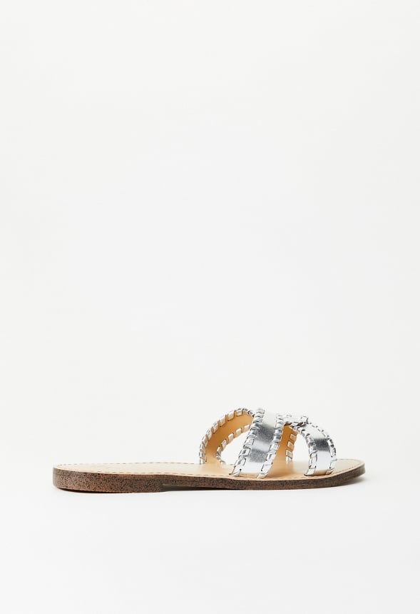 Anitta Flat Slide Sandal Silver
