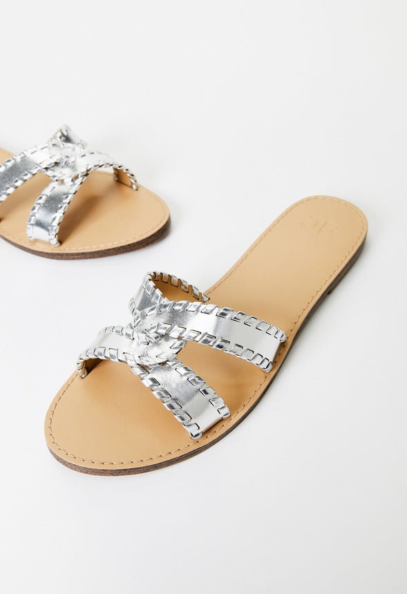 Anitta Flat Slide Sandal Silver