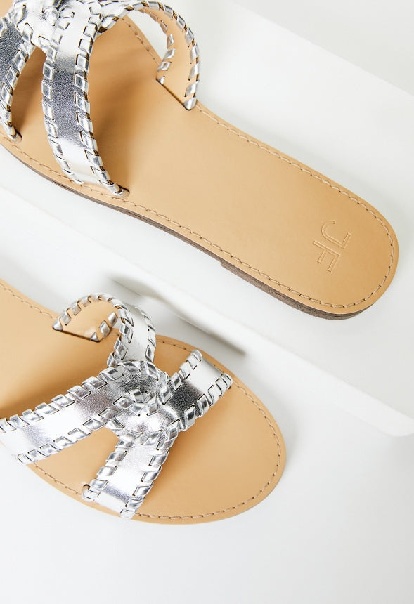 Anitta Flat Slide Sandal Silver