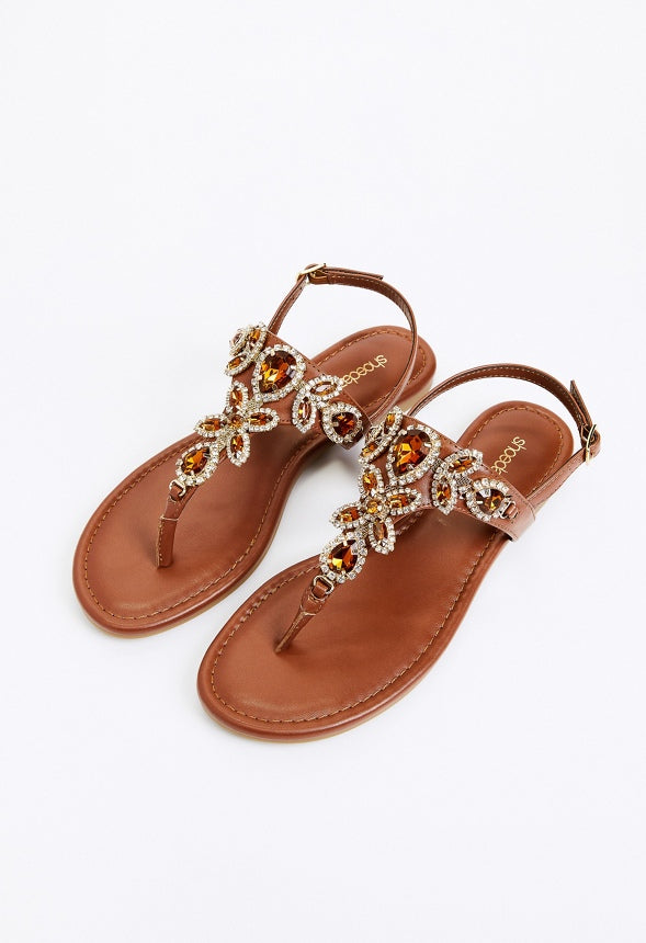 Julisa Flat Sandal Leather Brown