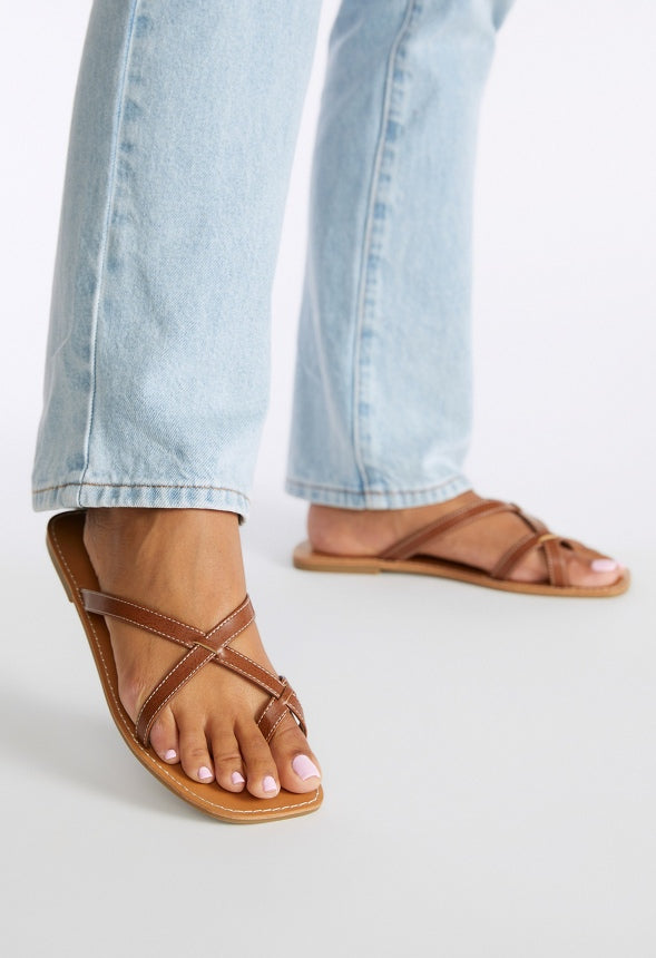Chleo Flat Sandal Leather Brown