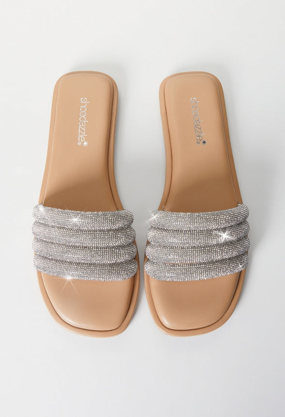 Cassidy Flat Slide Sandal New Nude/ Clear
